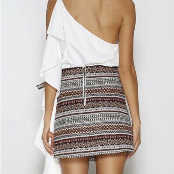 PREM Boho Tribal Wrap High Waisted Mini Skirt NWT - Picture 2 of 9